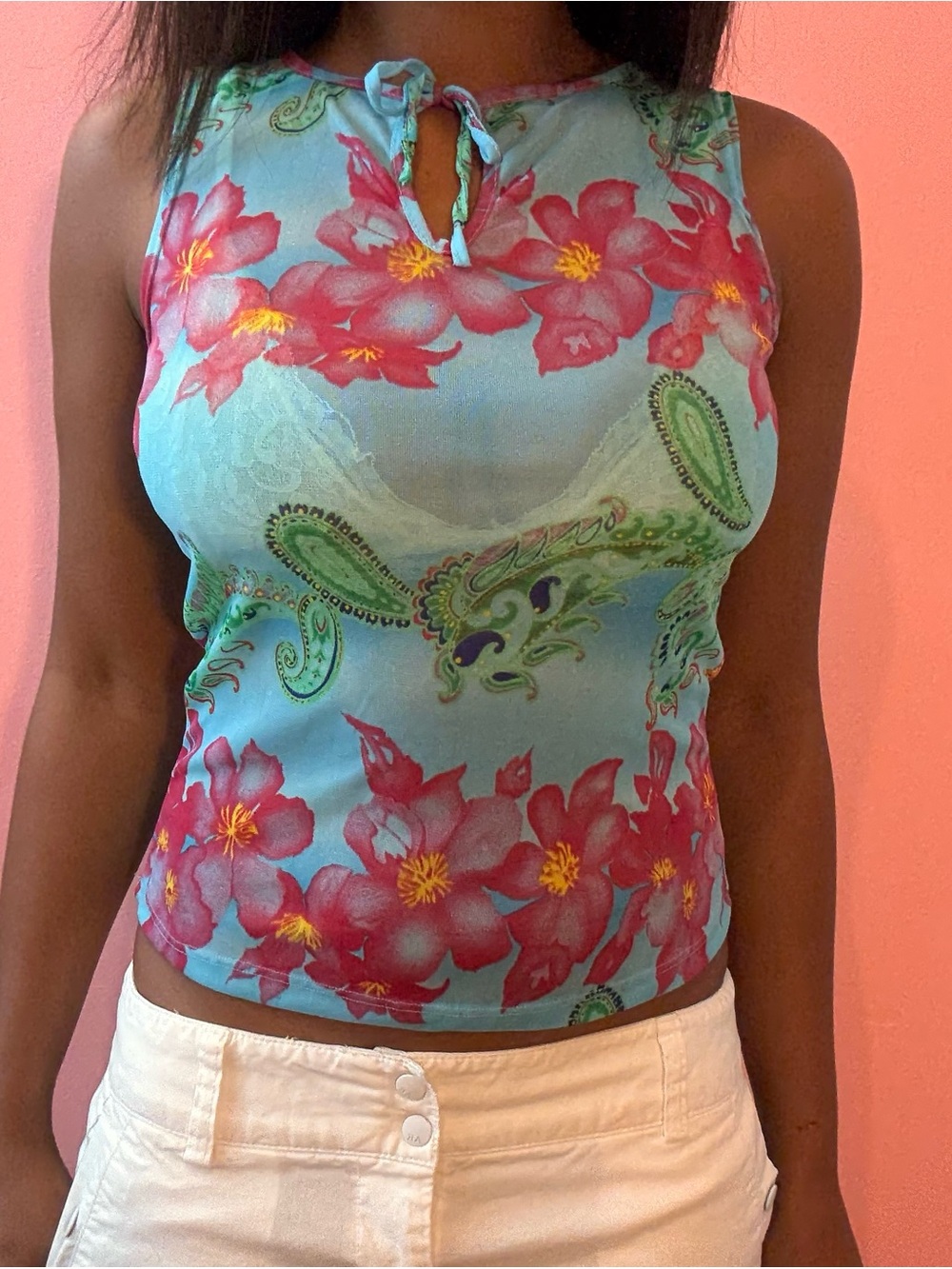 y2k seductions tropical sheer tank